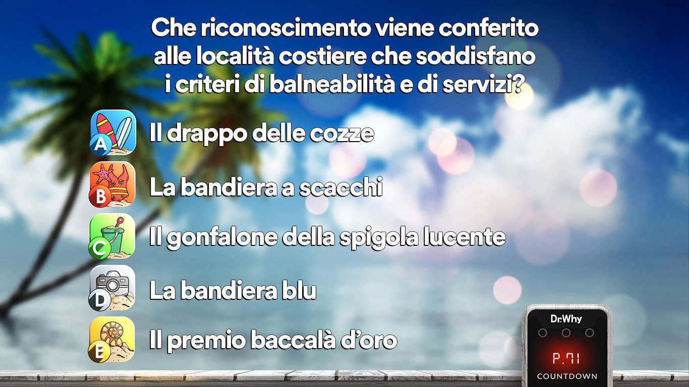 Schermata di esempio di una domanda per Villaggi turistici, Hotel e Camping